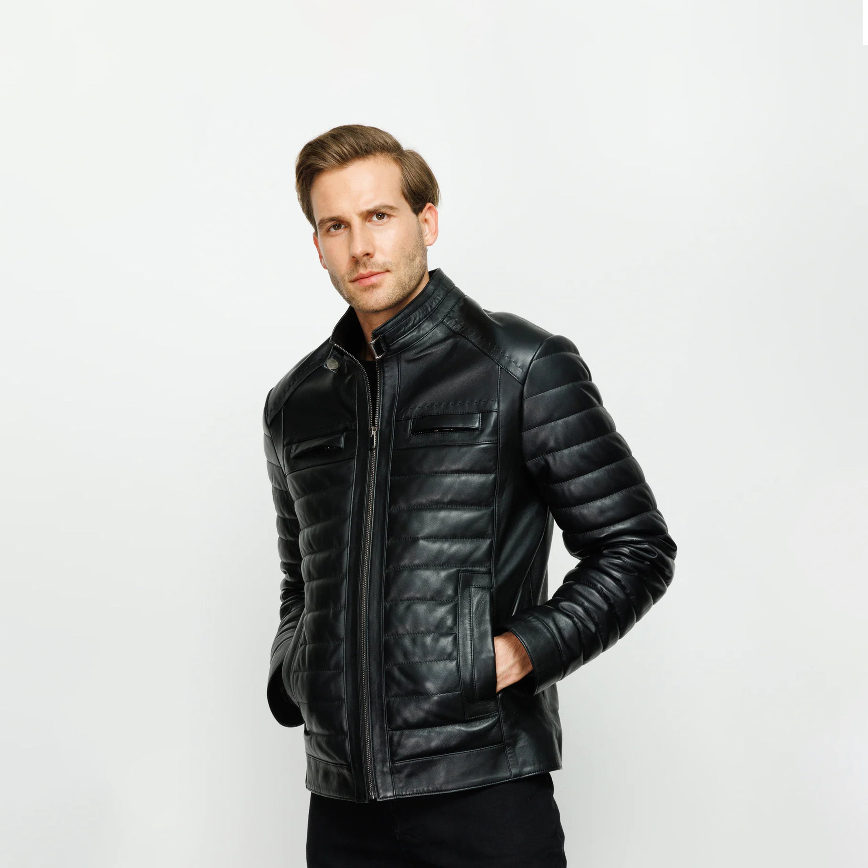 MEN LEATHER JACKET – Vinci Leather Shoes