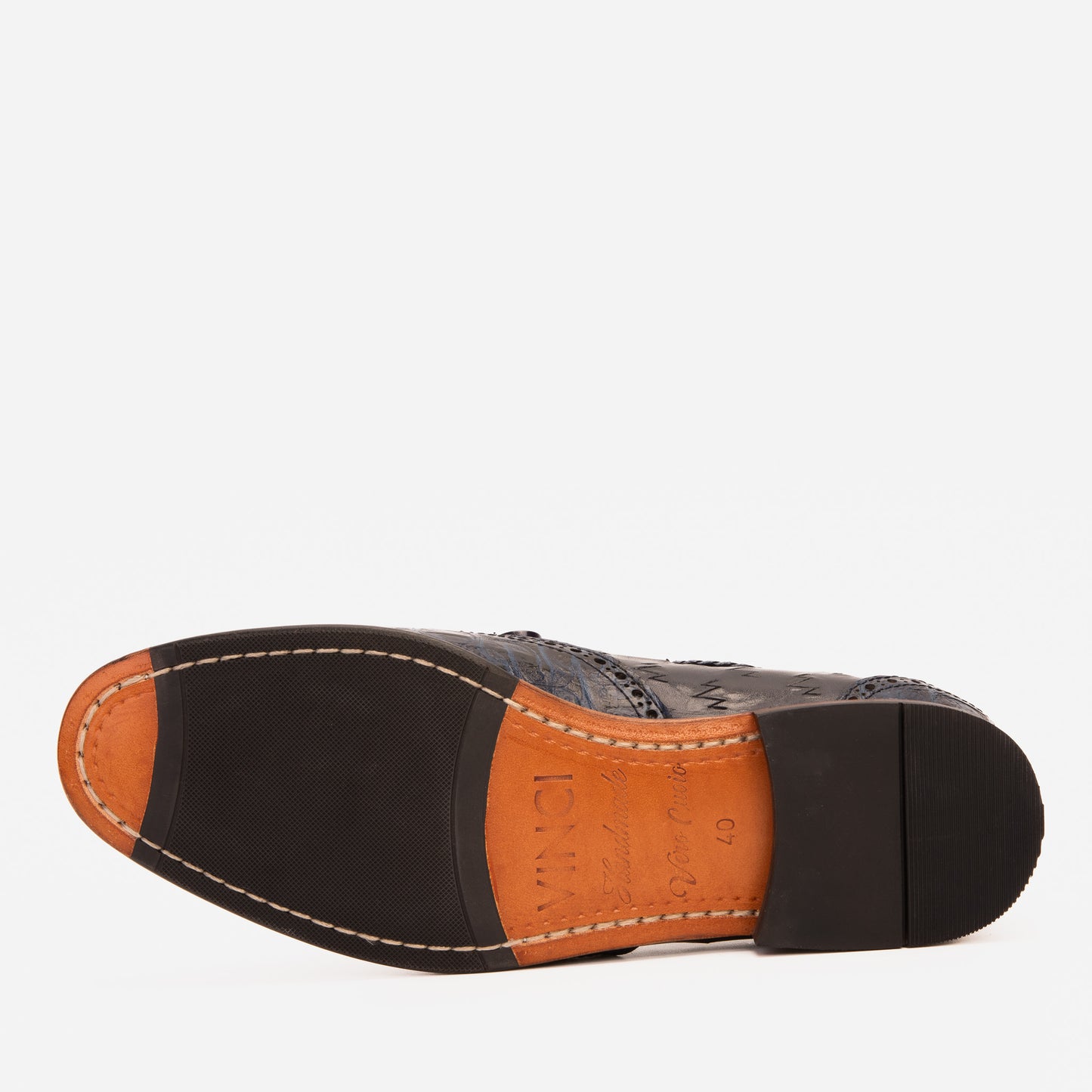 Mocasín con borlas de cuero azul marino de Estambul para hombre