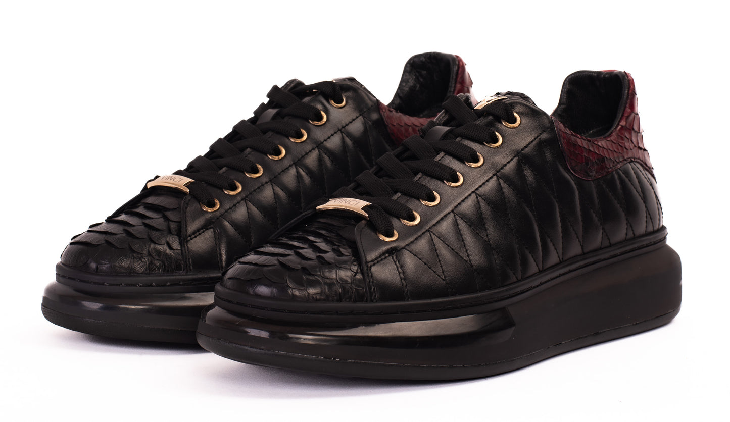 Zapatillas Adler Pyht Snk Skin negras y burdeos para hombre