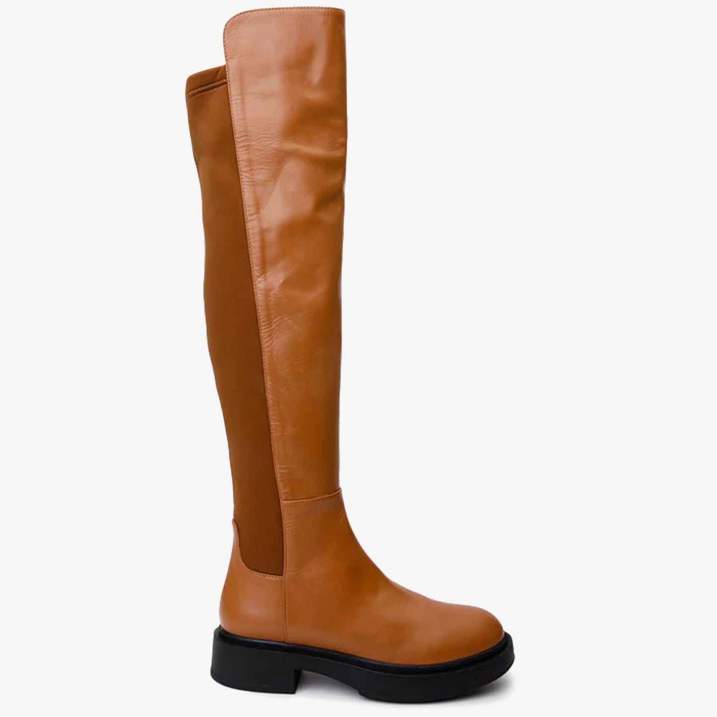 حذاء Harmony Belle Tan Leather بطول الركبة للنساء