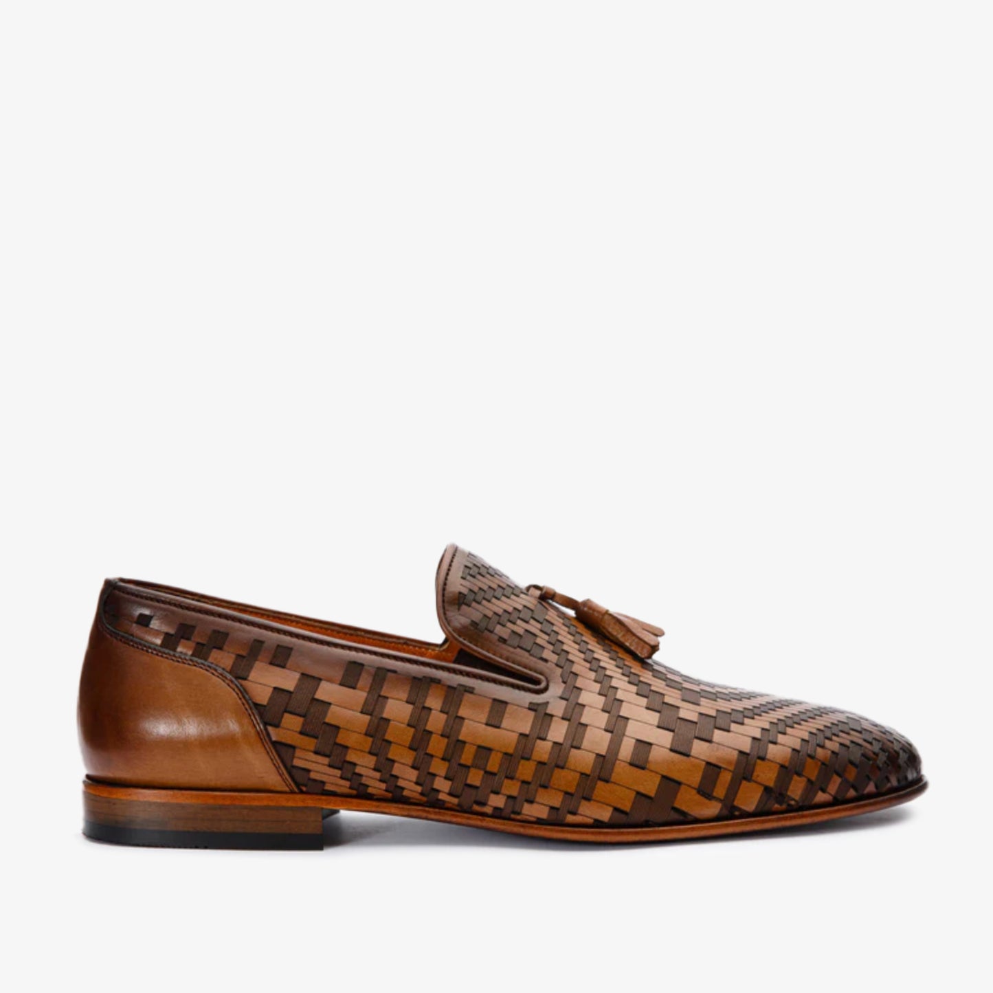 Mocasín sin cordones con borlas de cuero marrón Meram para hombre