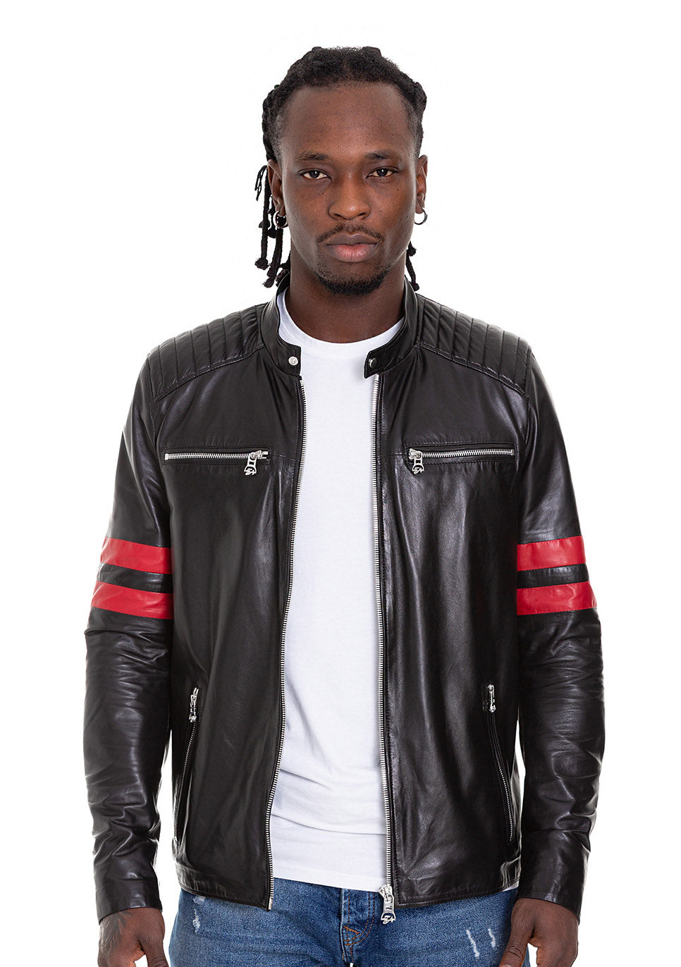 The Urban Black Leather Men Jacket – Vinci Leather Shoes