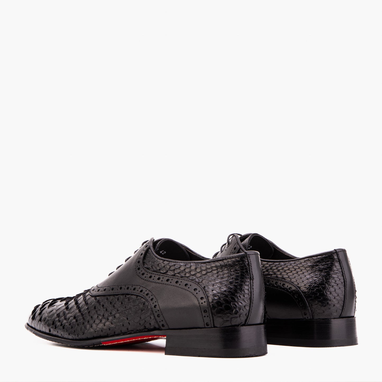 The Varenne Black Pythn Leather Oxford Men Shoe