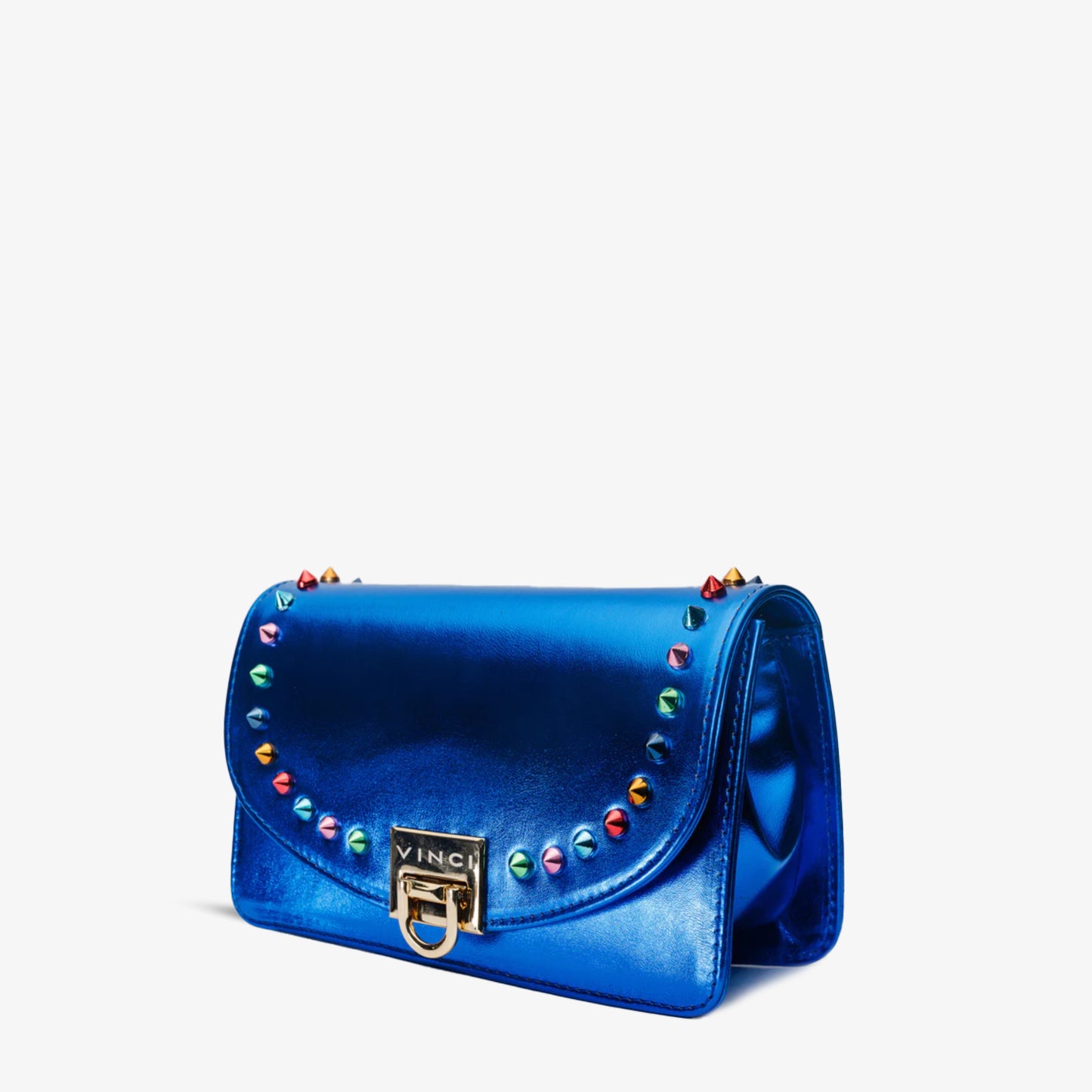 El bolso de mano de piel azul Caris Sax
