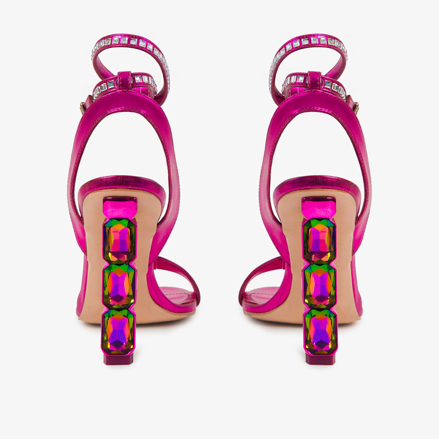 The Torola Fuchsia Stony Heel Leather Women Sandal Final Sale!