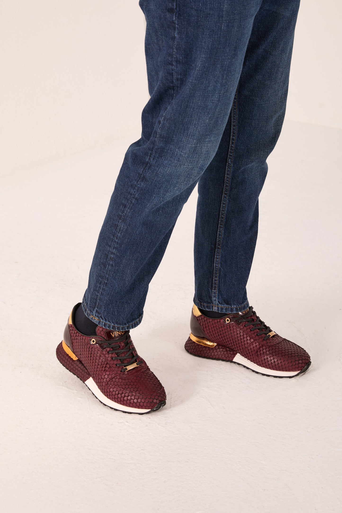 Zapatillas de deporte Majesty Burgundy Leather para hombre
