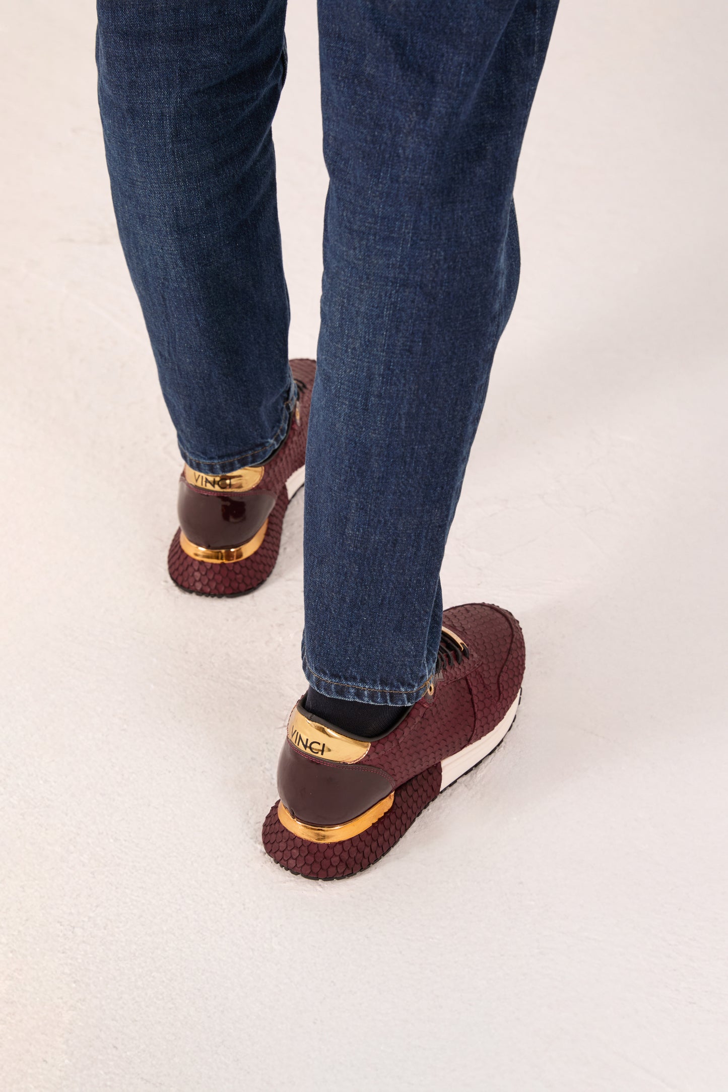 Zapatillas de deporte Majesty Burgundy Leather para hombre