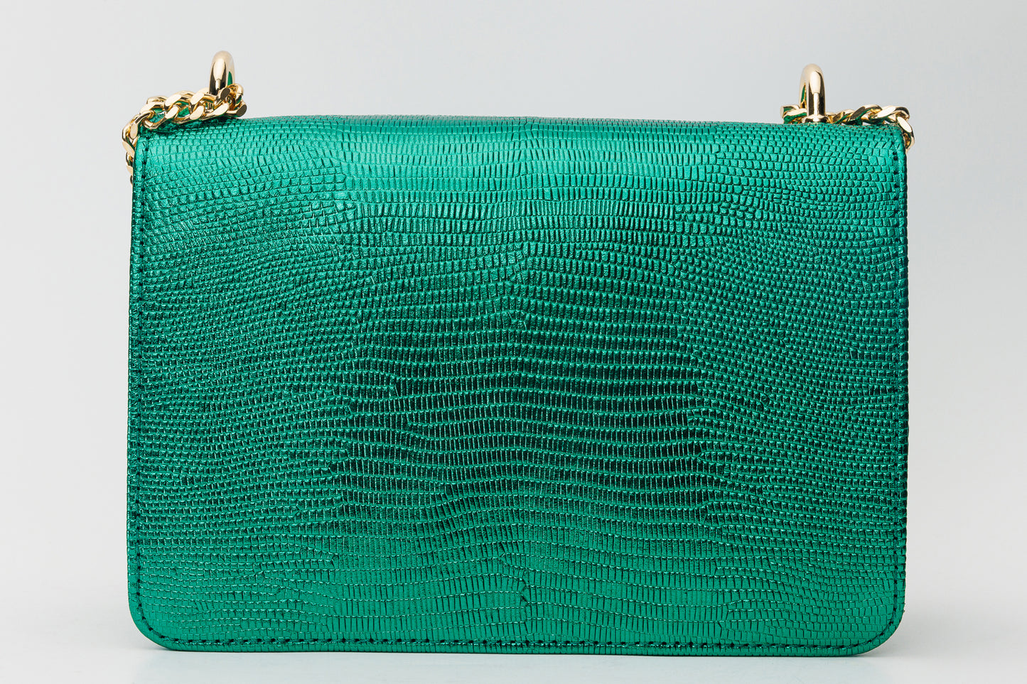 El bolso de mano de piel verde arce