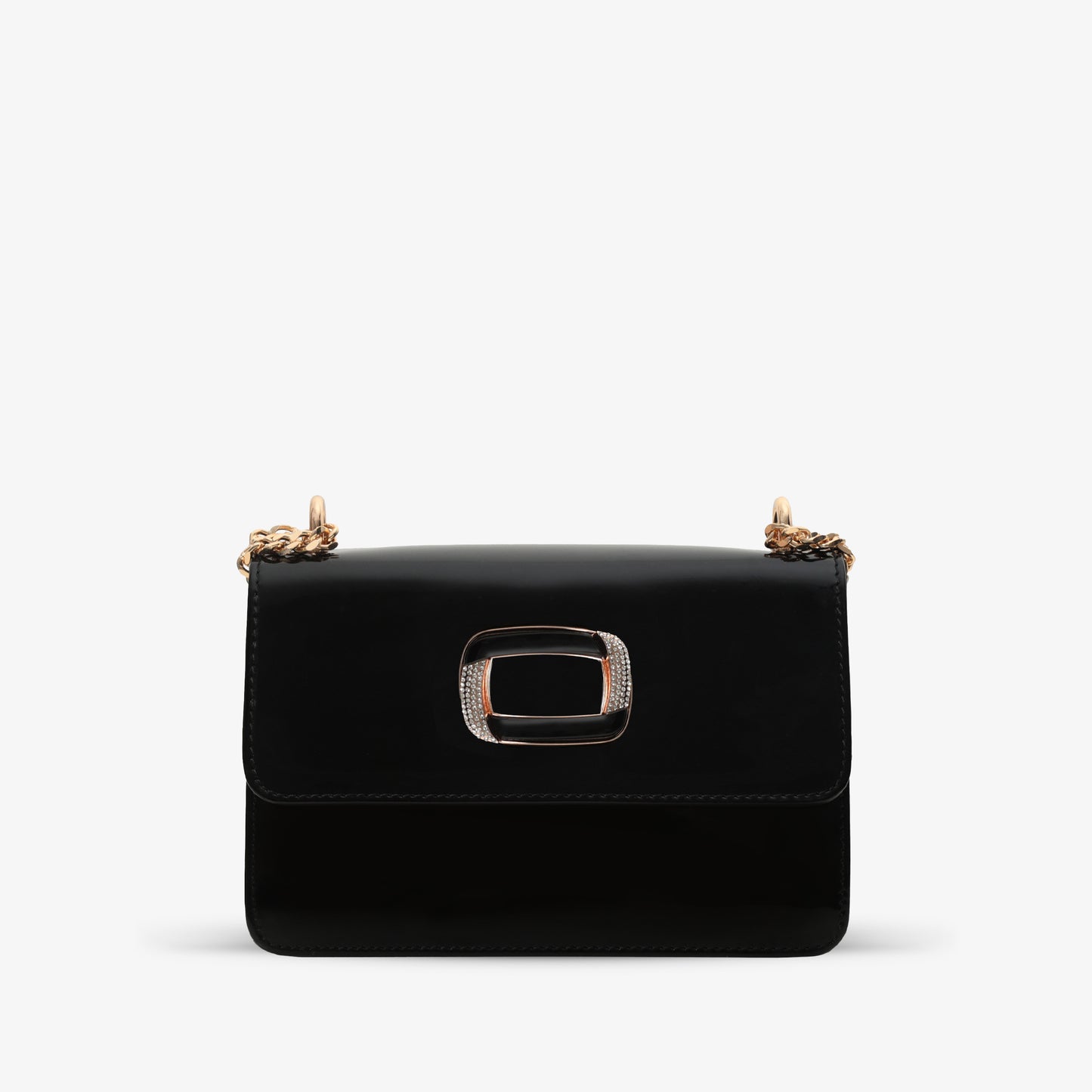 El bolso de mano Ferrara de piel de charol negra