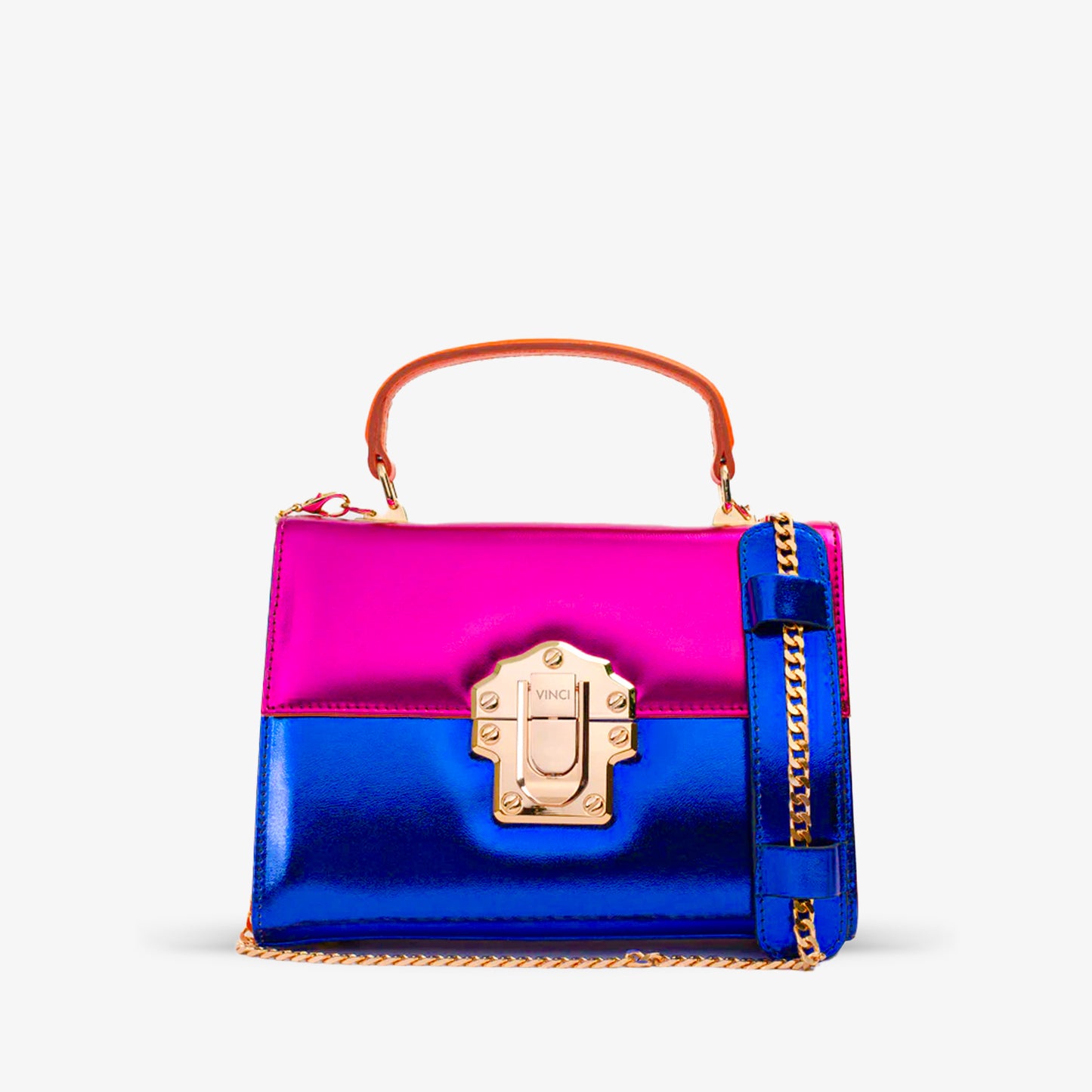 El bolso Duffryn de cuero fucsia