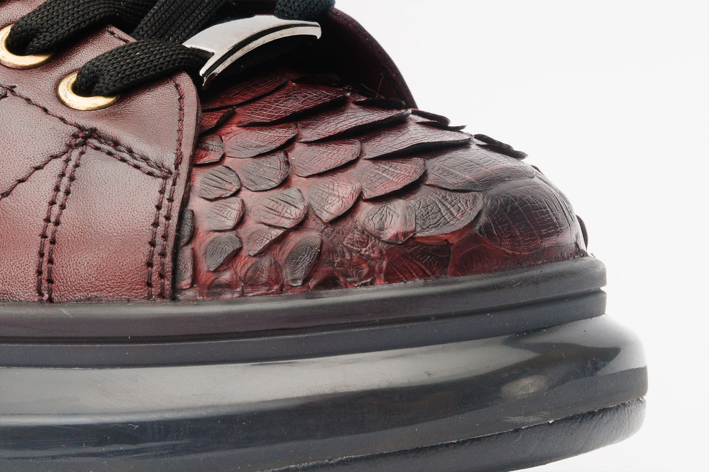 حذاء رياضي رجالي من الجلد من Adler Burgundy Snk إصدار محدود