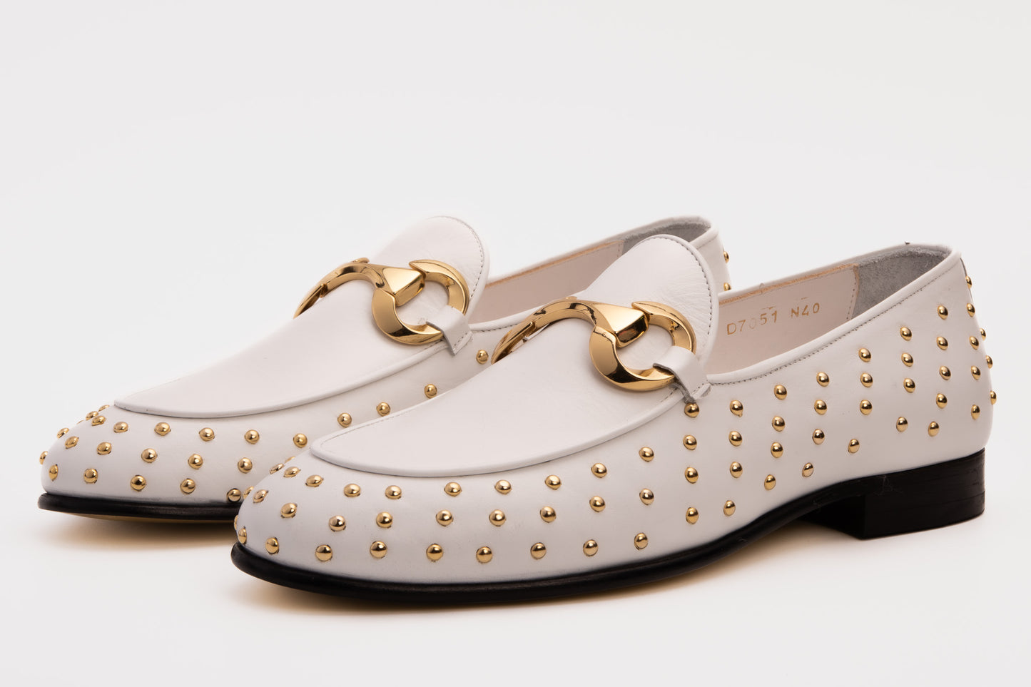 The Jupiter Shoe White Spike Leather Bit Dress Loafer Limited Edition Men Shoe