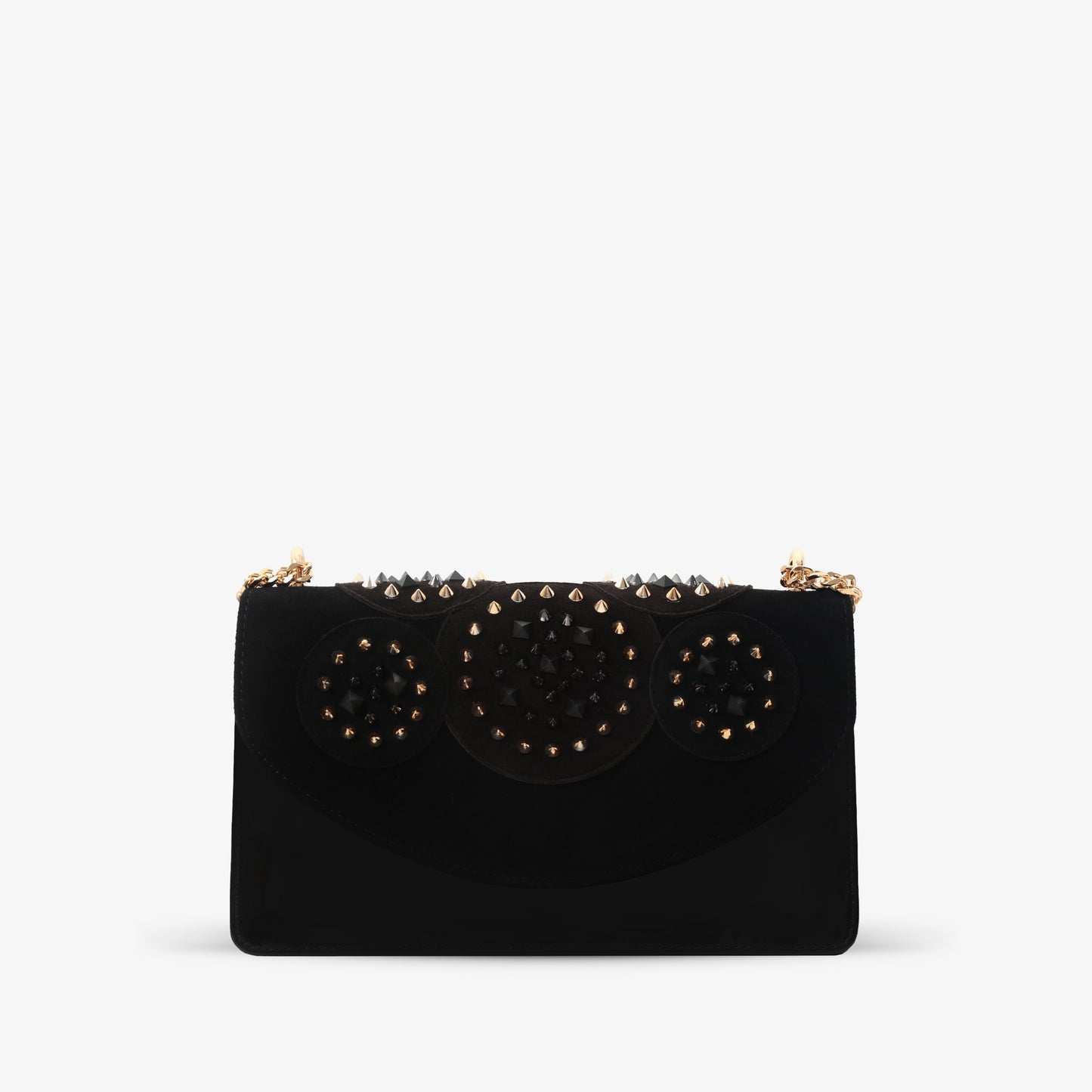 El bolso de mano Infanta de piel con pinchos negros