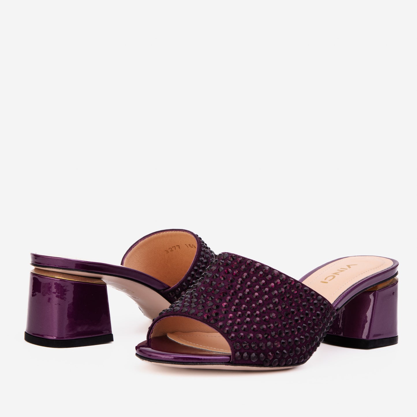 The Ailano Purple Glitter Leather Women Sandal