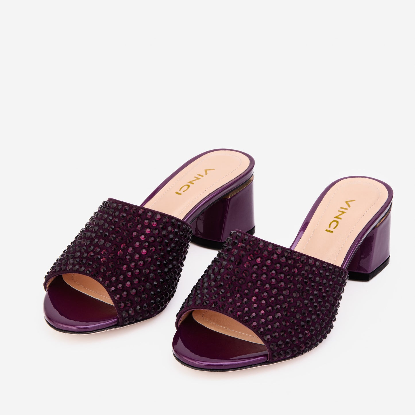 The Ailano Purple Glitter Leather Women Sandal