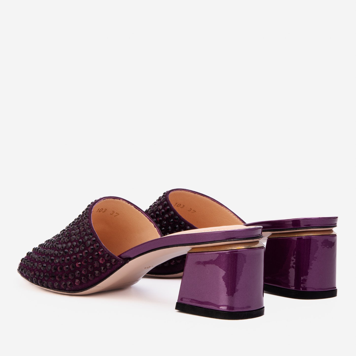 The Ailano Purple Glitter Leather Women Sandal