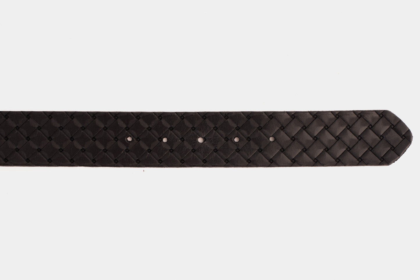 Cinturón de cuero tejido negro Turan