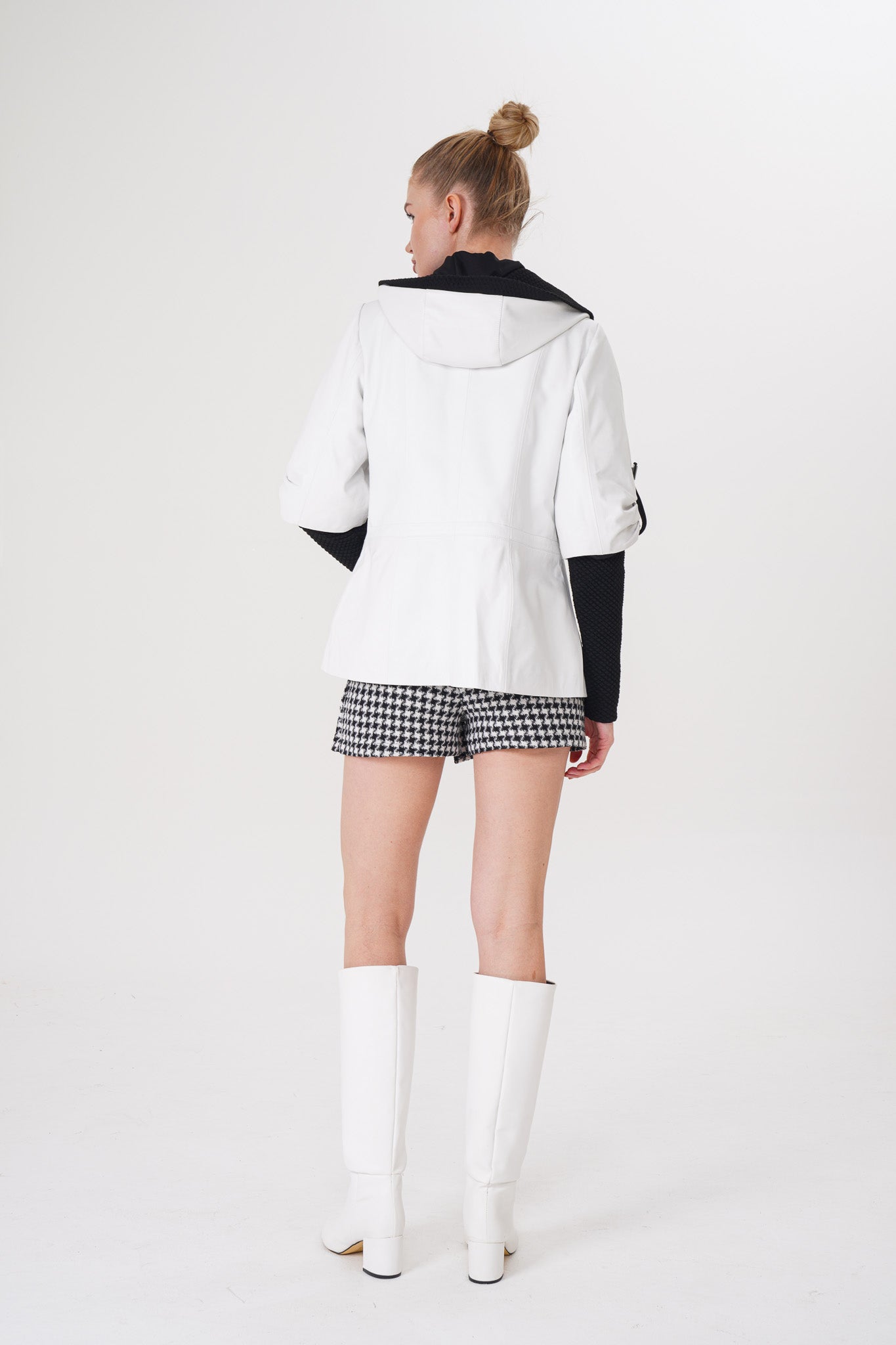 The Sage White Leather Women Jacket