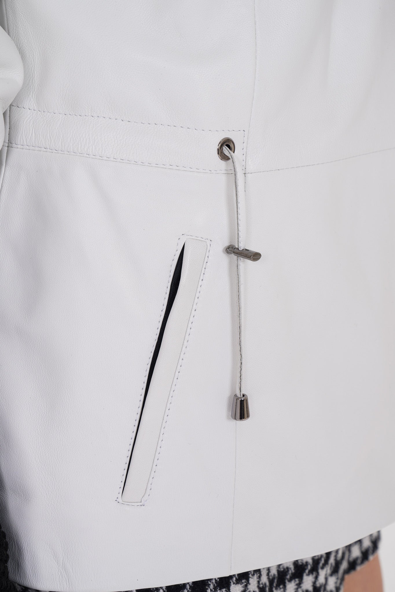 The Sage White Leather Women Jacket