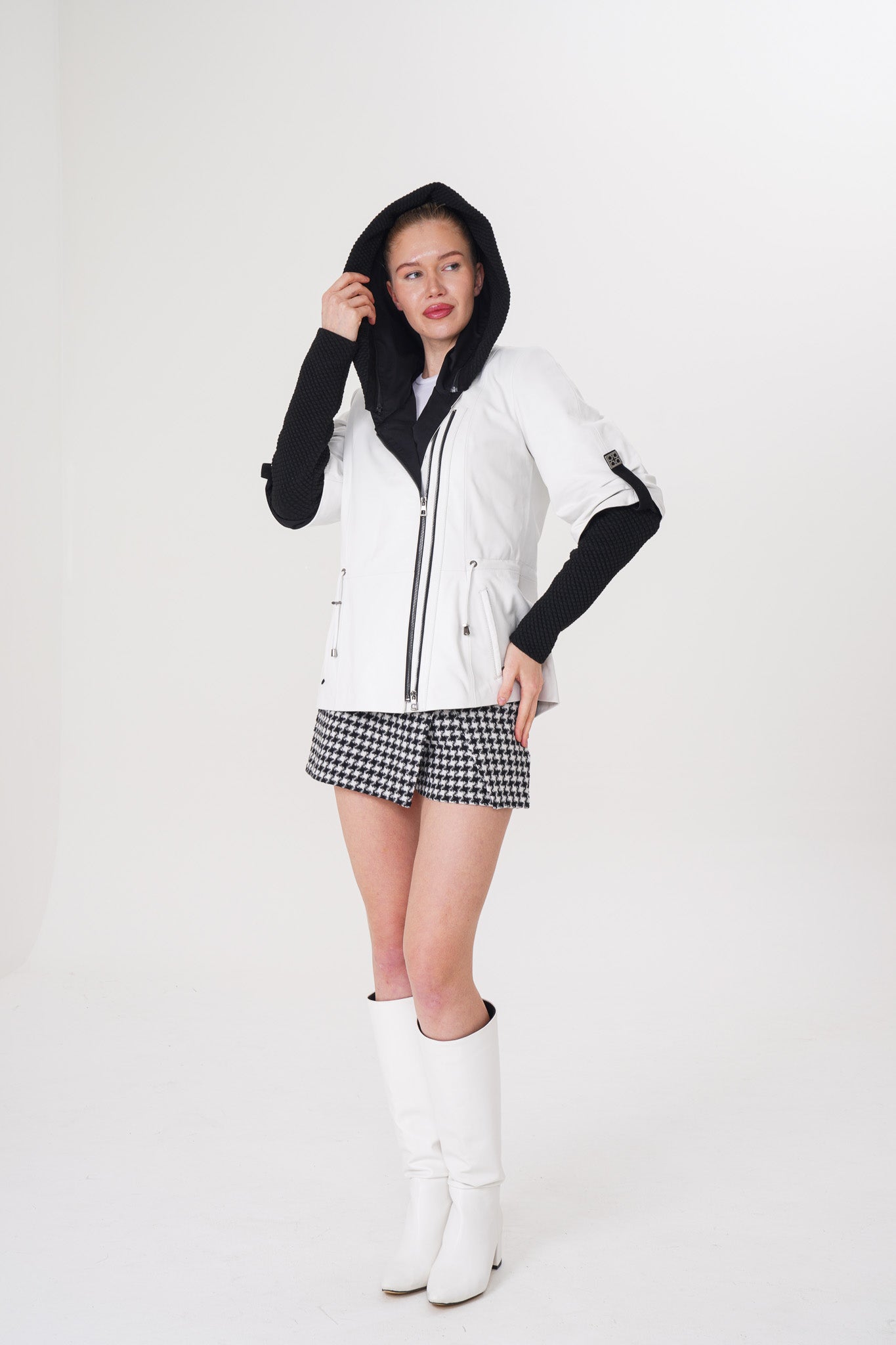 The Sage White Leather Women Jacket