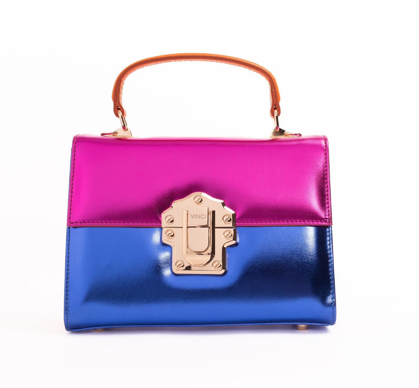 El bolso Duffryn de cuero fucsia