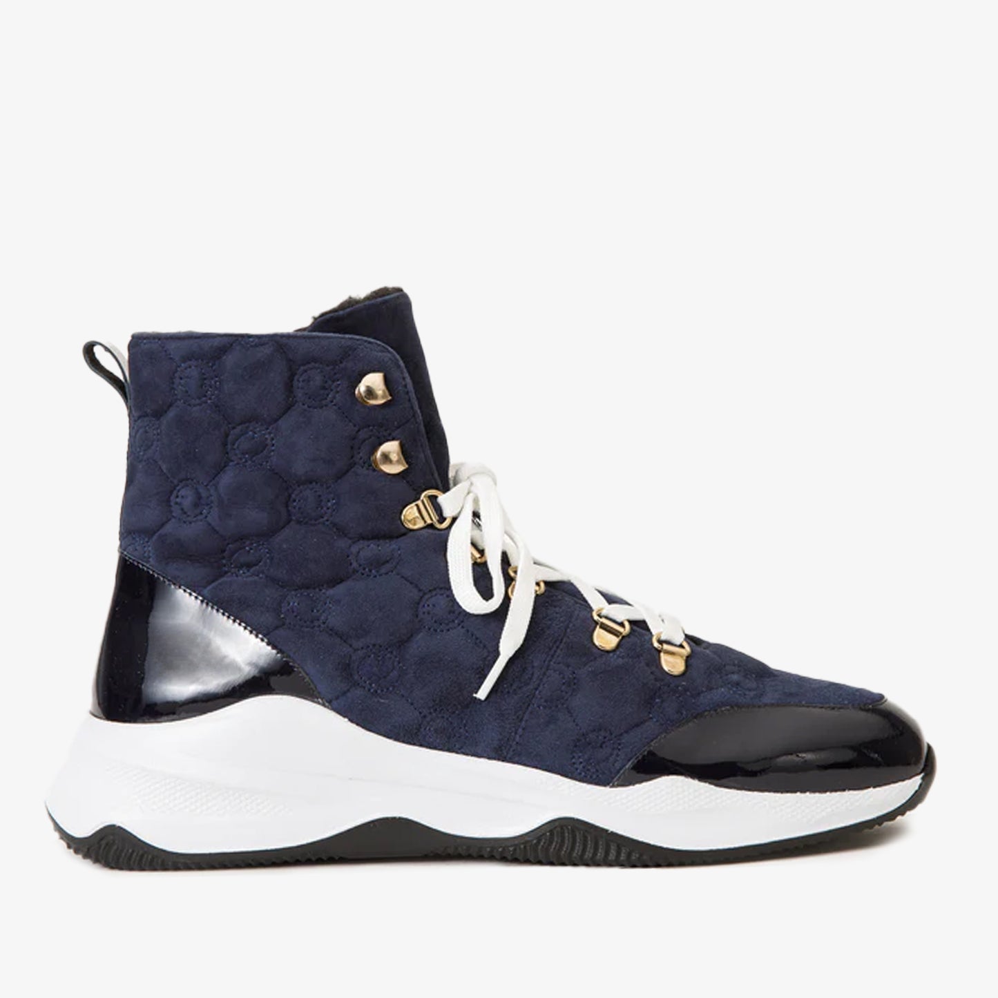 The Cambridge Navy Blue Suede Quilted Leather Ankle Women Boot Final Sale!