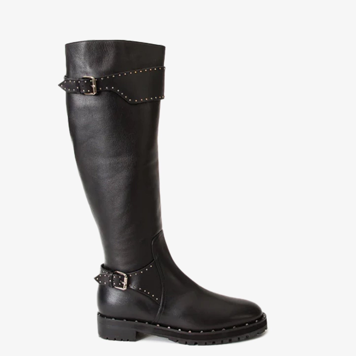 The Sariyer Black Leather Knee High Women Boot Final Sale!