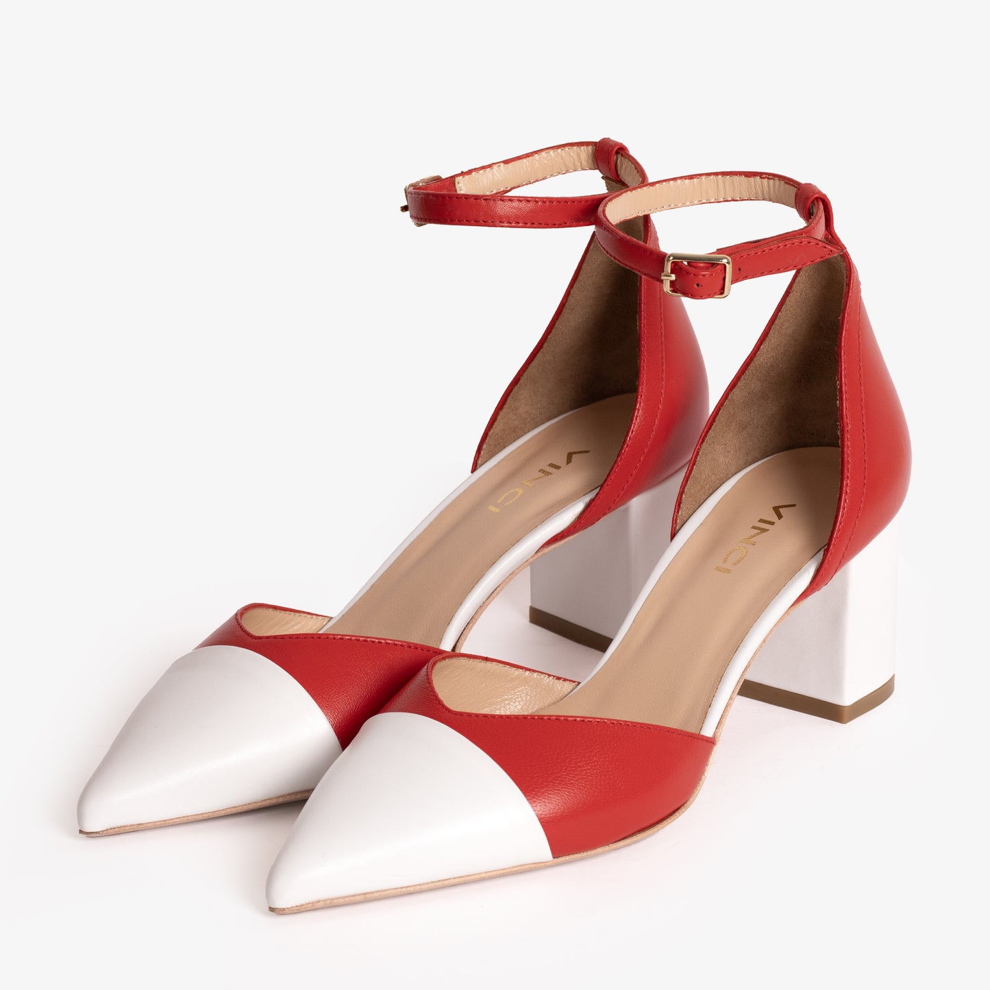 Sandalia de piel roja Noella para mujer