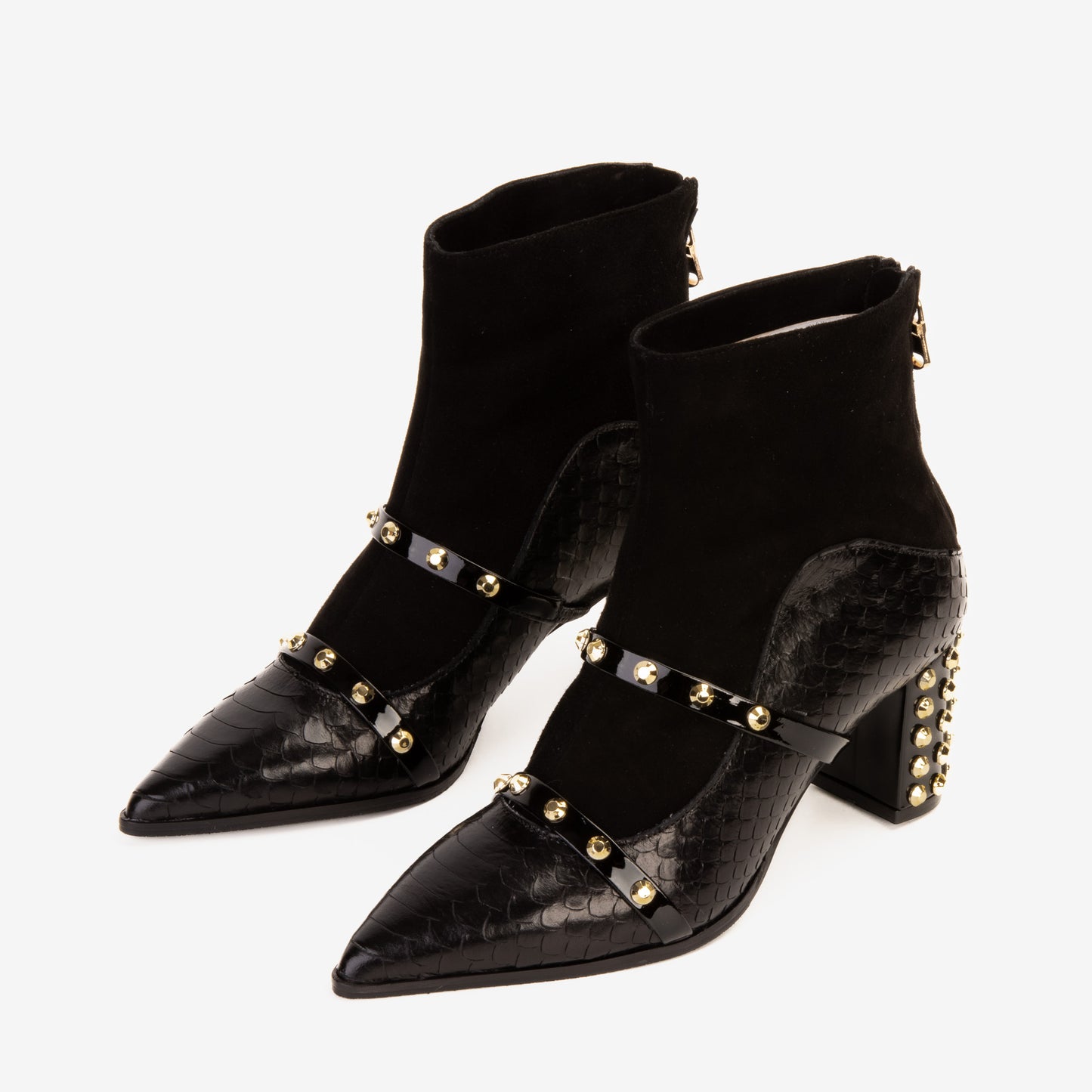 Bota de mujer con tacón de bloque de piel Valentina