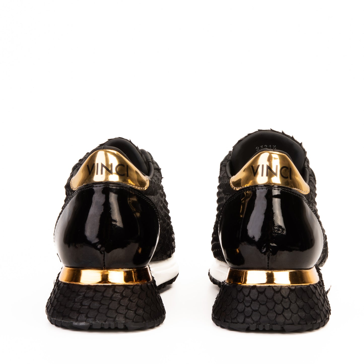 Zapatillas de deporte Majesty de piel negra y dorada para hombre