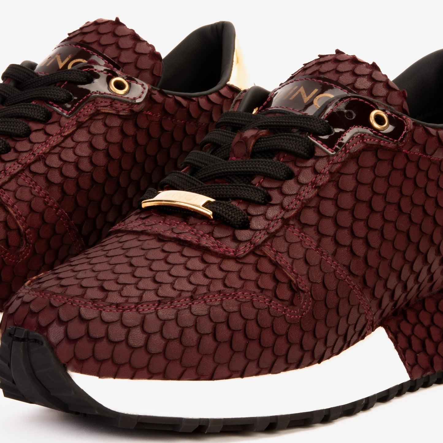 Zapatillas de deporte Majesty Burgundy Leather para hombre