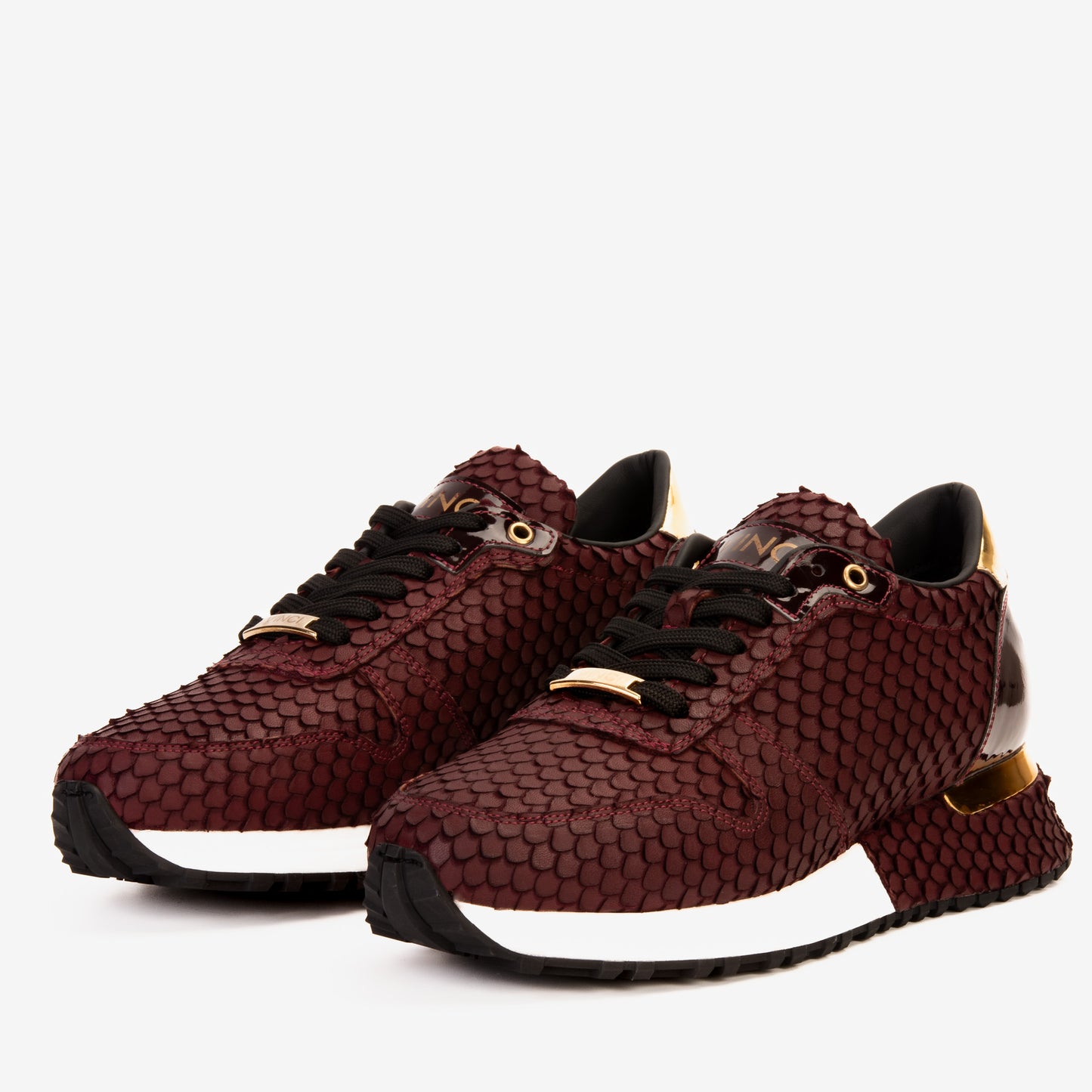 Zapatillas de deporte Majesty Burgundy Leather para hombre