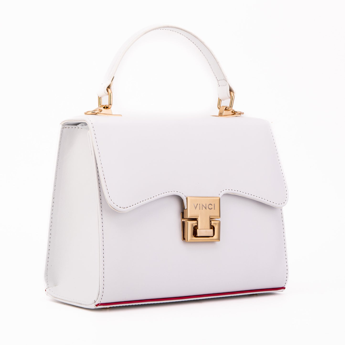 El Bolso de Mano de Cuero Blanco Ege