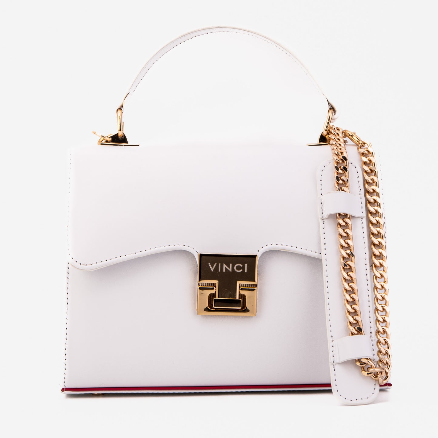 El Bolso de Mano de Cuero Blanco Ege