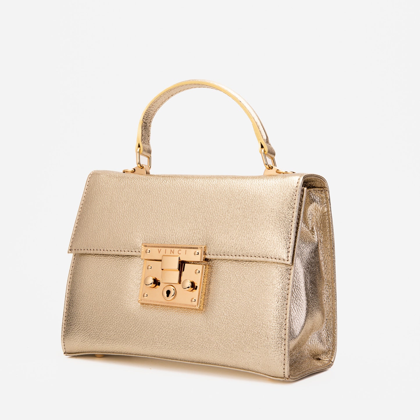 El bolso de cuero dorado Ege