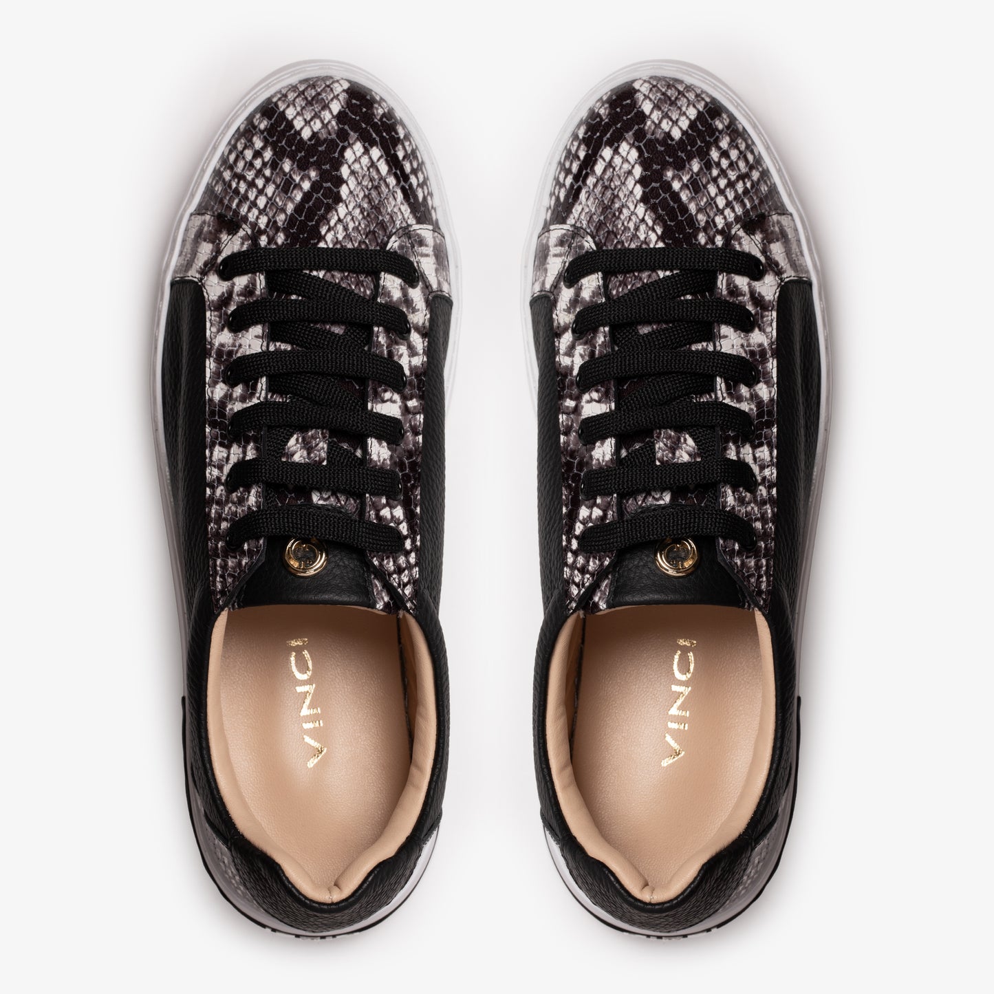 The Burano Black & White Leather Women Sneaker
