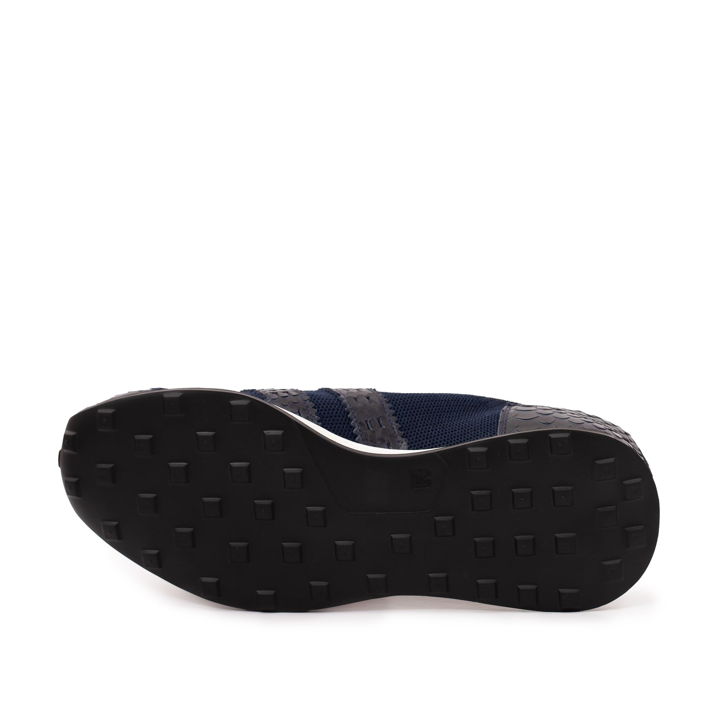 Zapatillas de punto y cuero Aslan Navy para hombre