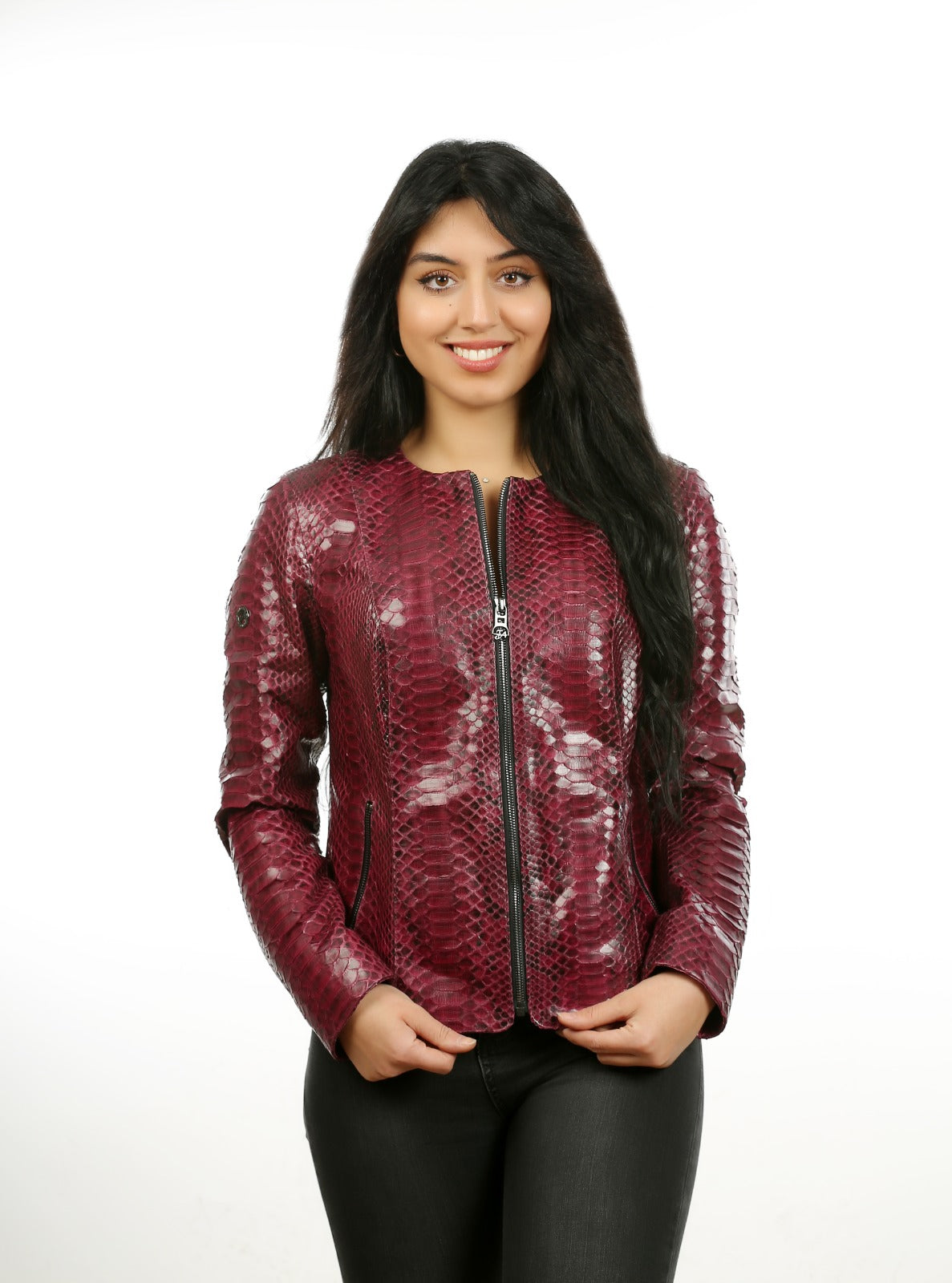 Chaqueta de piel de pitón de Towanda para mujer