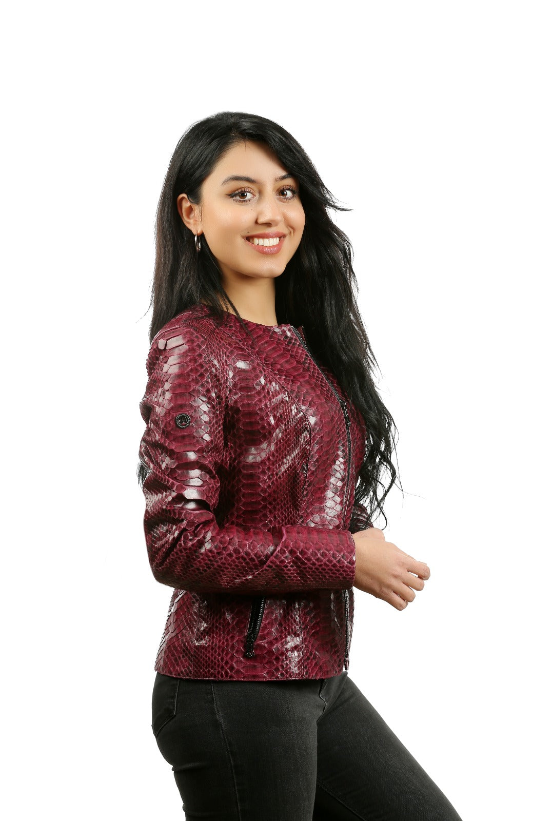 Chaqueta de piel de pitón de Towanda para mujer