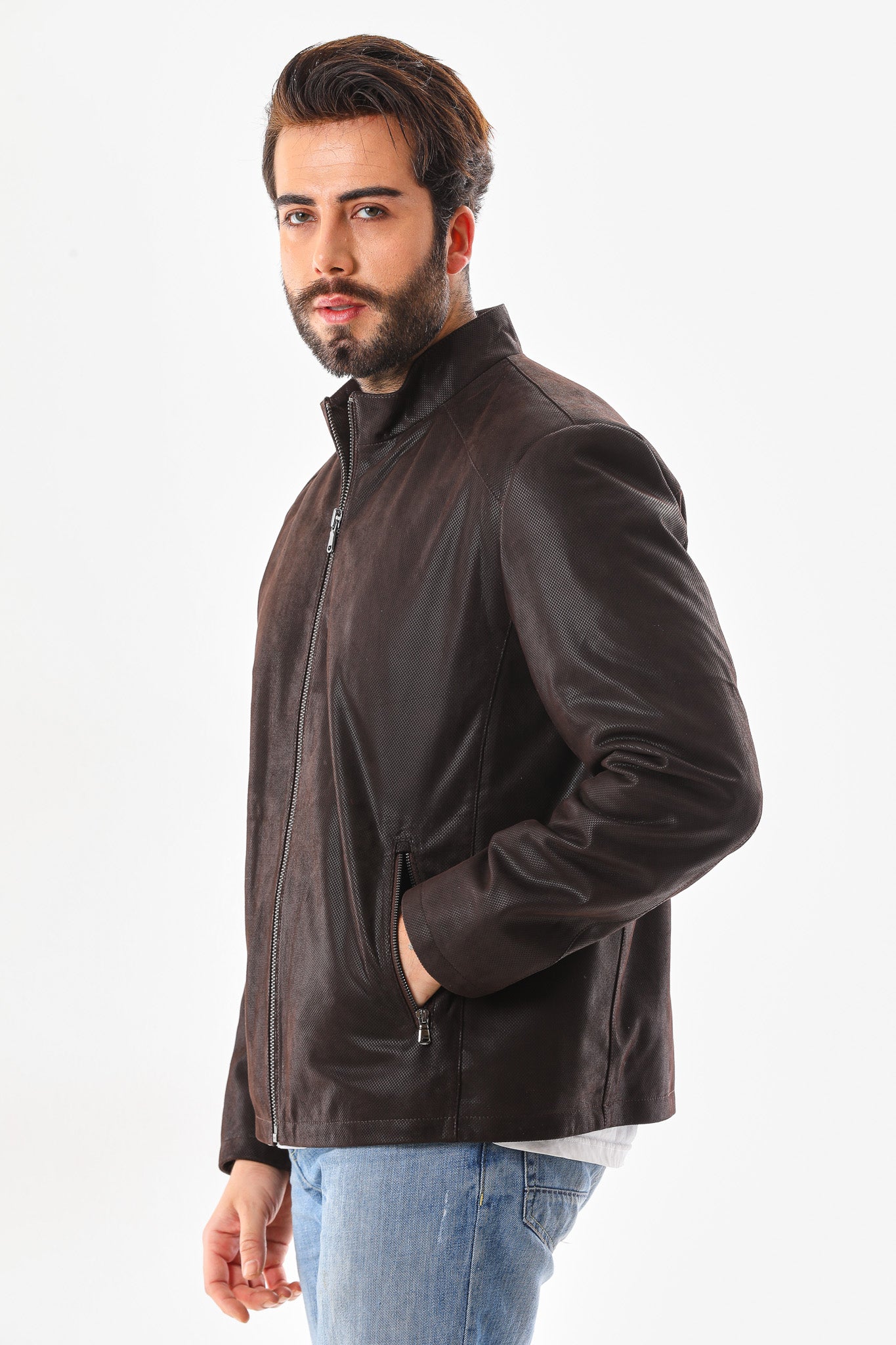 The Modena Matte Espresso Leather Men Jacket
