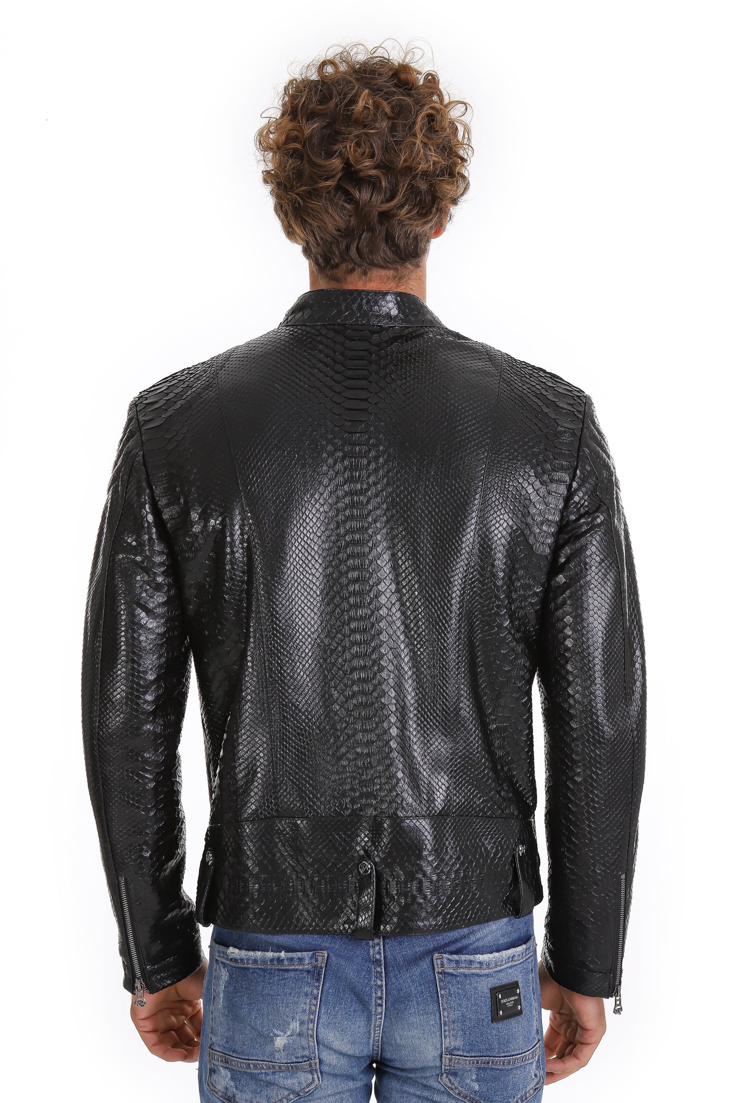 La chaqueta de cuero negro para hombre Aristes Python