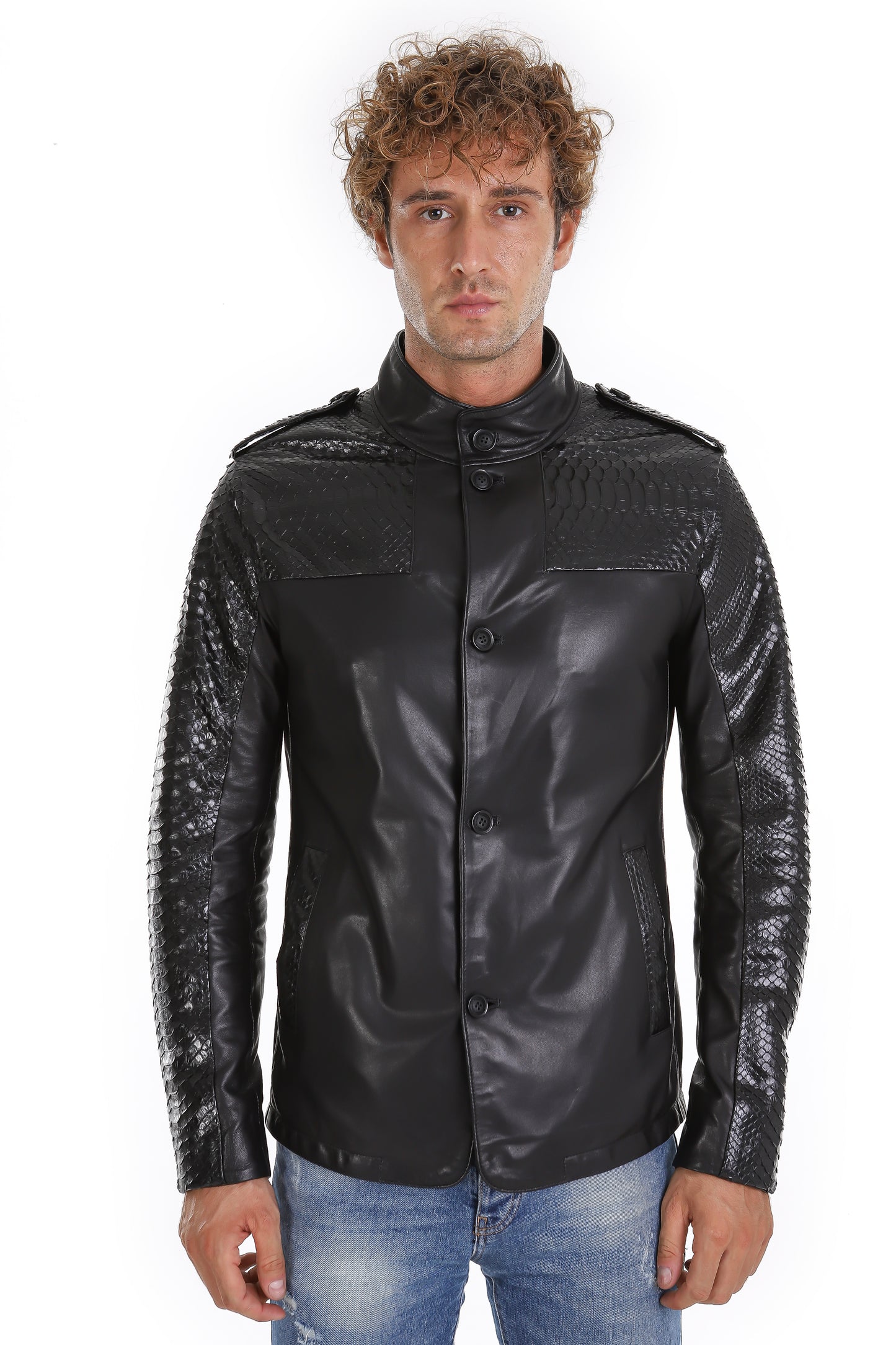La chaqueta de cuero negra para hombre de Hepler