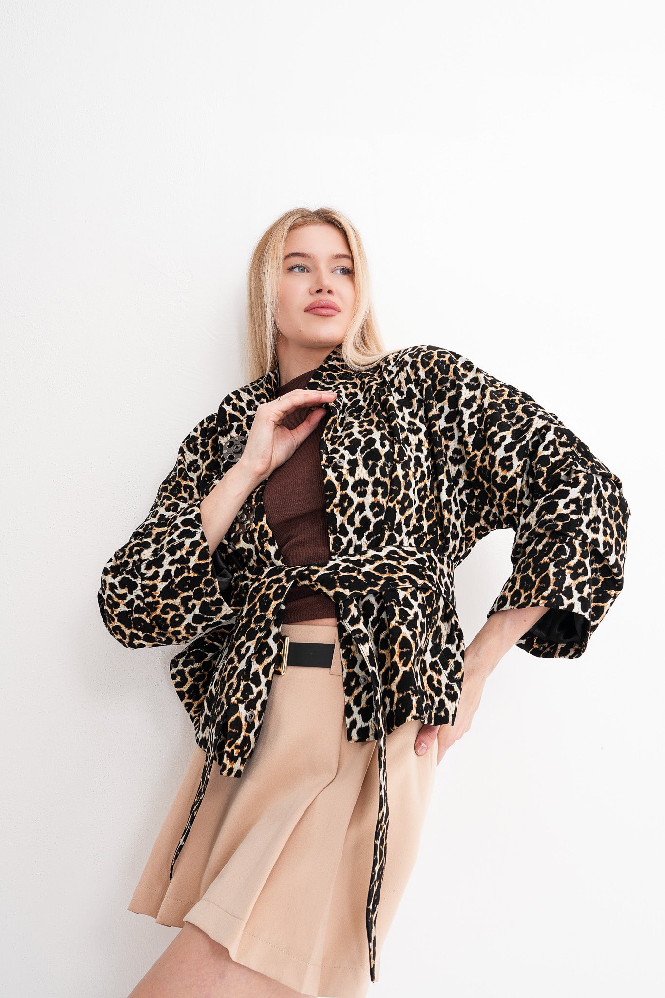 The Odessa Leopard Leather Women Jacket