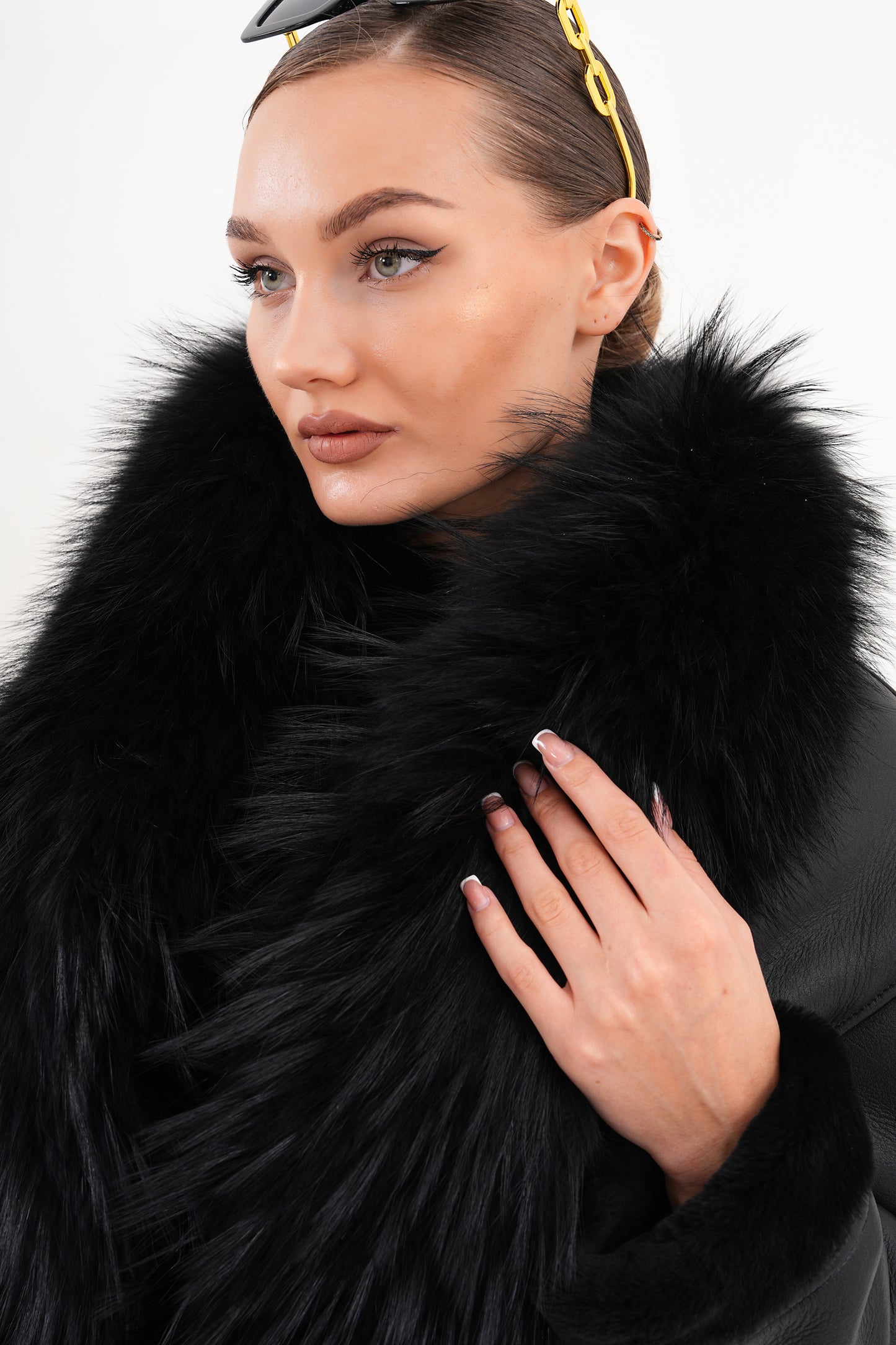 The Elise Black Shearling Leather Jacket