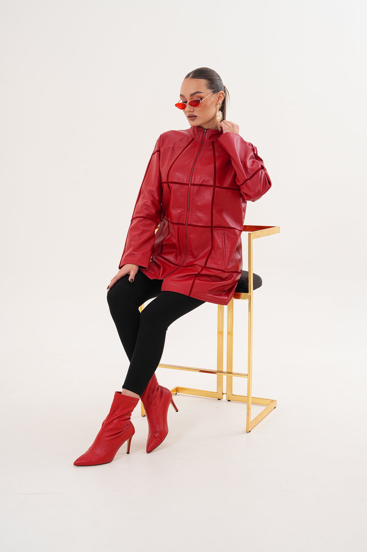 The Prado Reversible Red Leather Women Jacket