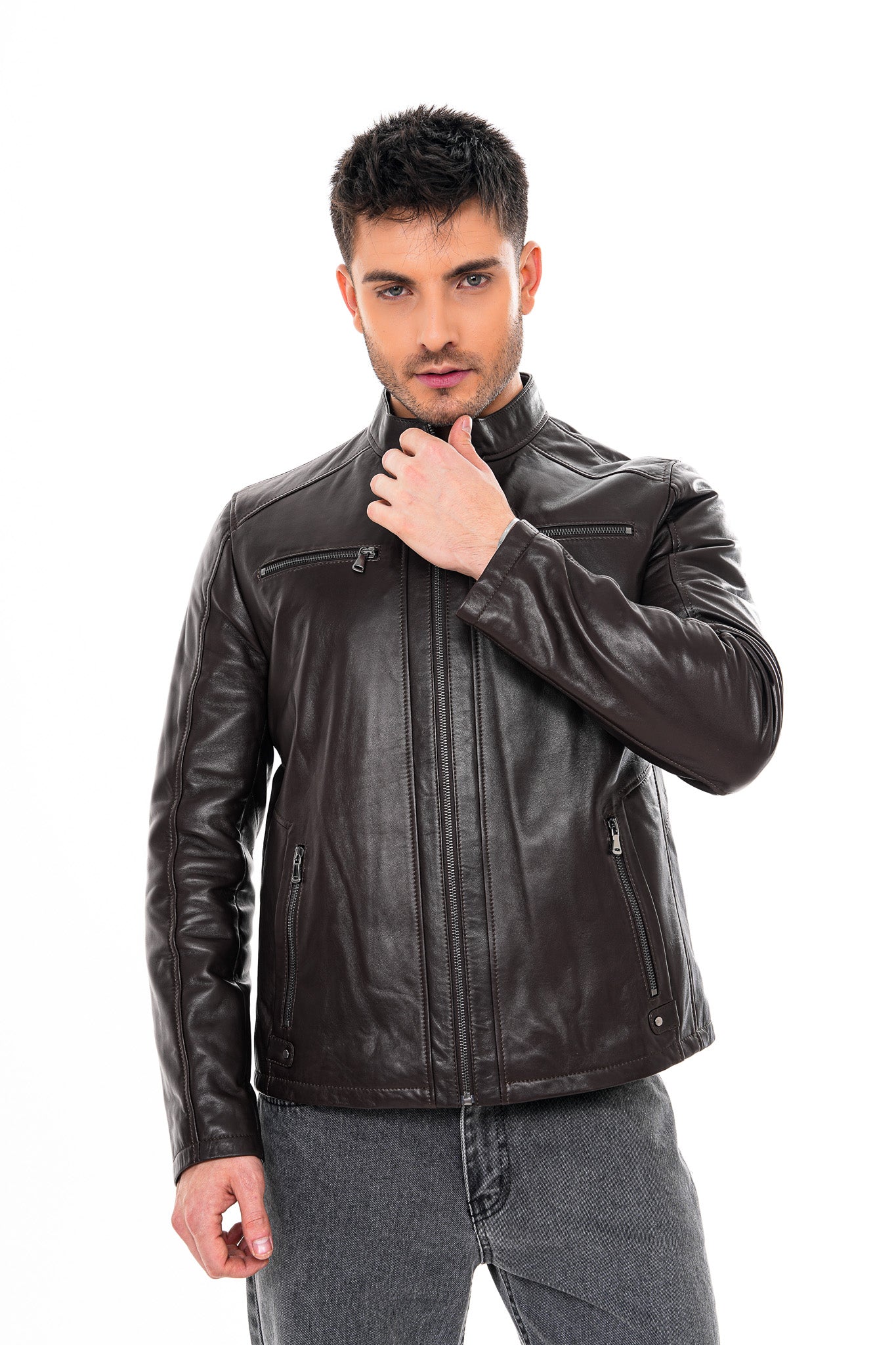 The Falcon Dark Brown Smooth Leather Jacket