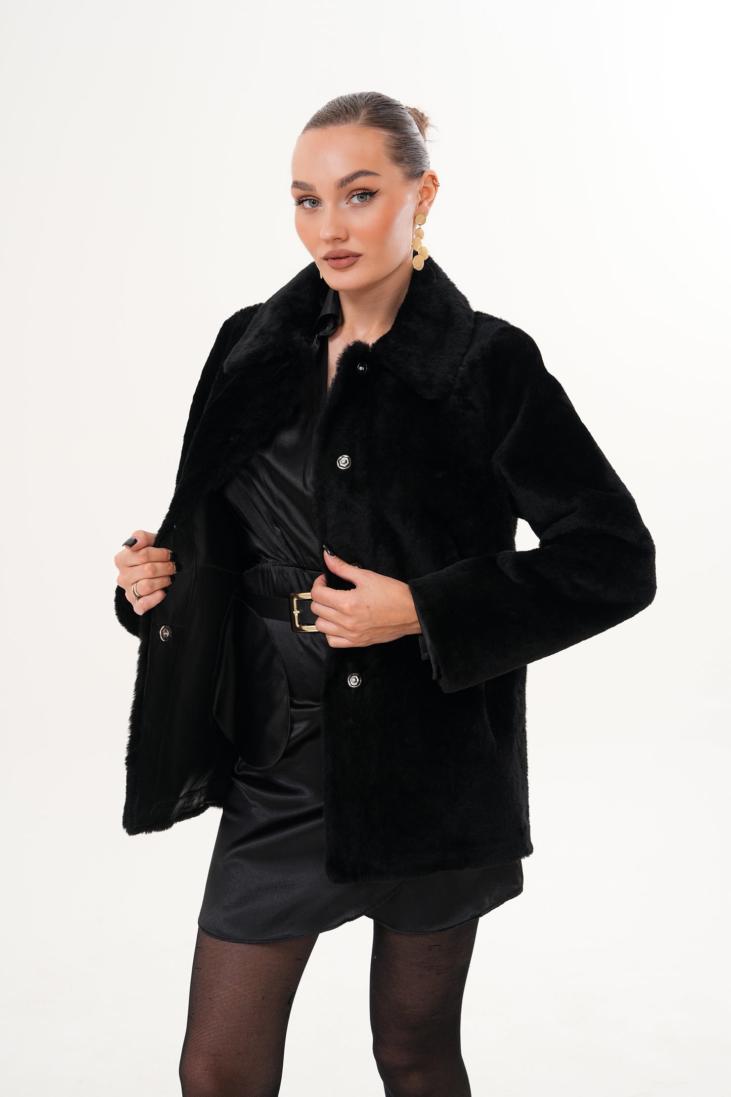 The Ava Reversible Shearling Leather Women Jacket