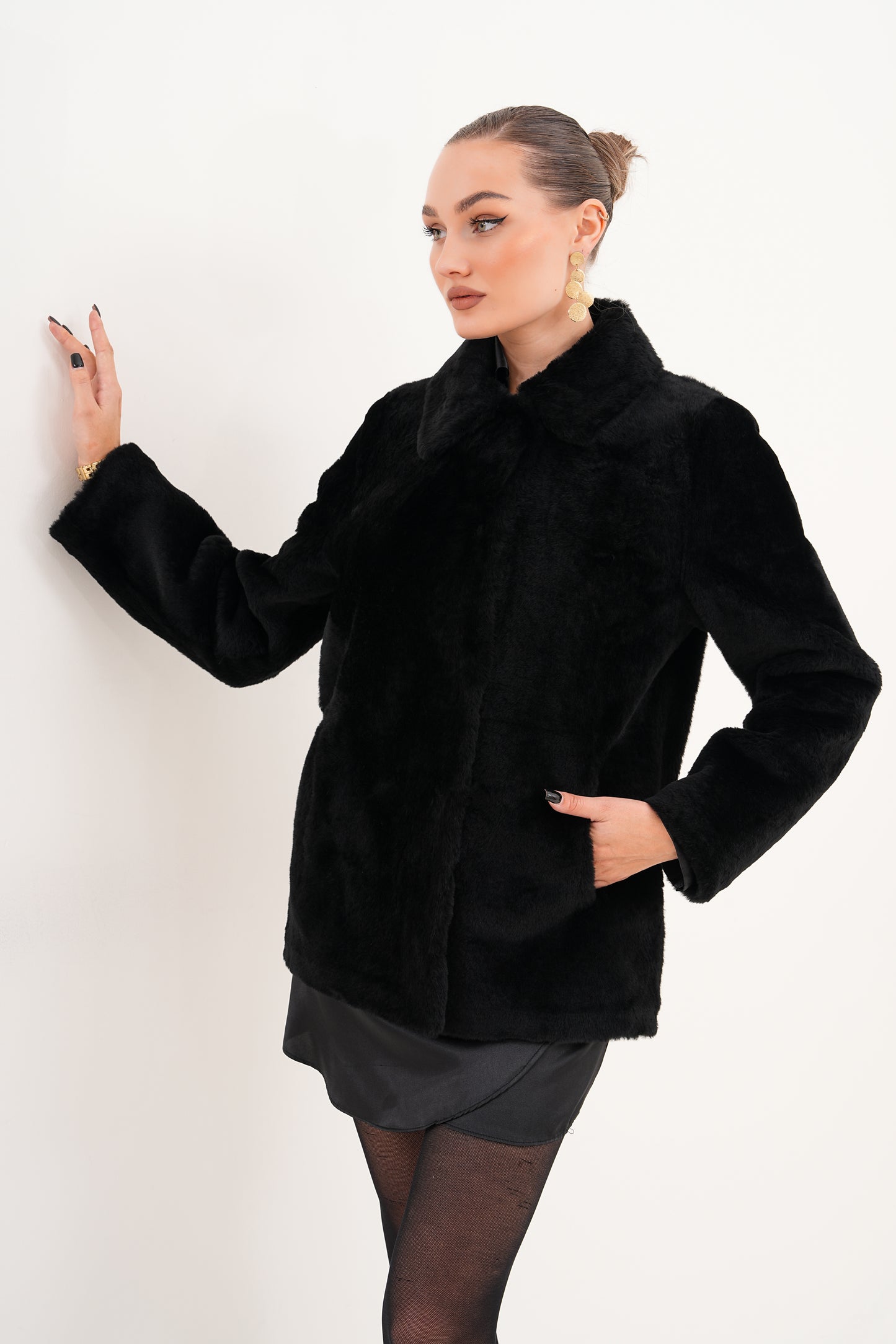The Ava Reversible Shearling Leather Women Jacket