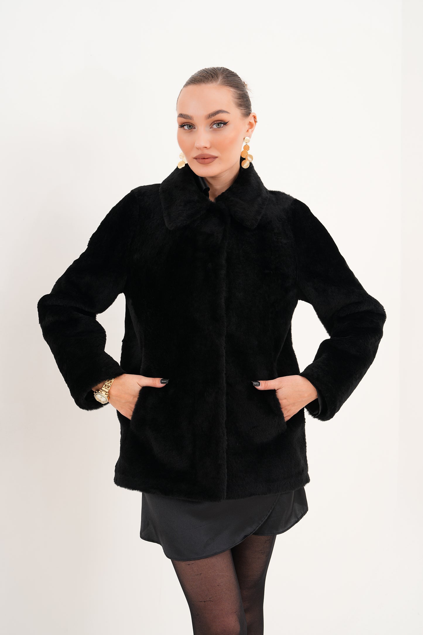 The Ava Reversible Shearling Leather Women Jacket