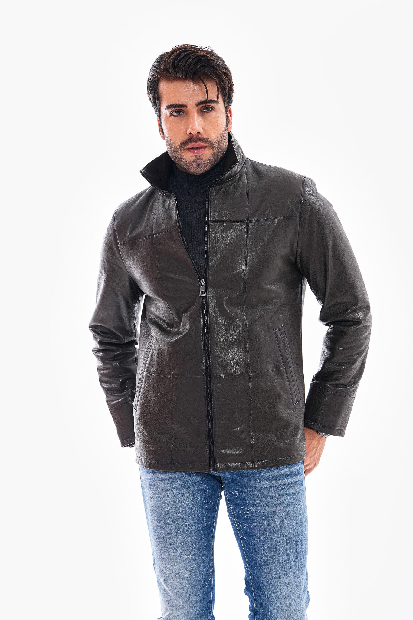 The Nero Green Leather Men Jacket